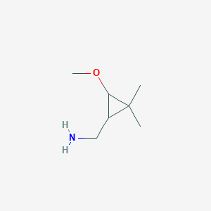 molecular formula C7H15NO B11762480 (3-Methoxy-2,2-dimethylcyclopropyl)methanamine 