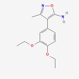 molecular formula C14H18N2O3 B11762503 4-(3,4-Diethoxyphenyl)-3-methylisoxazol-5-amine 