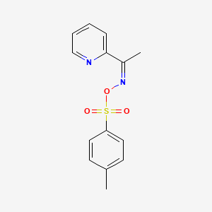 molecular formula C14H14N2O3S B11762595 (E)-[1-(pyridin-2-yl)ethylidene]amino 4-methylbenzene-1-sulfonate 