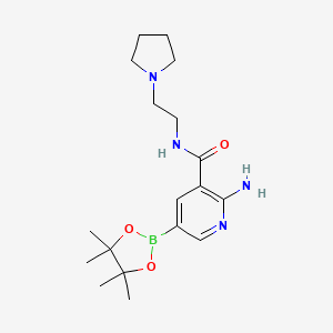 2-Amino-N-(2-(pyrrolidin-1-yl)ethyl)-5-(4,4,5,5-tetramethyl-1,3,2-dioxaborolan-2-yl)nicotinamide