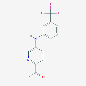 1-(5-{[3-(Trifluoromethyl)phenyl]amino}pyridin-2-yl)ethan-1-one