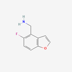 molecular formula C9H8FNO B11762788 (5-Fluorobenzofuran-4-yl)methanamine 