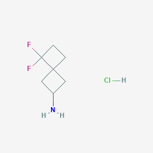 molecular formula C7H12ClF2N B11763010 (2S,4R)-5,5-Difluorospiro[3.3]heptan-2-amine hydrochloride 