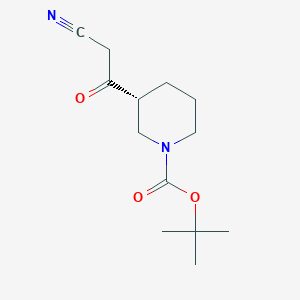 molecular formula C13H20N2O3 B11763088 tert-butyl (3R)-3-(2-cyanoacetyl)piperidine-1-carboxylate 