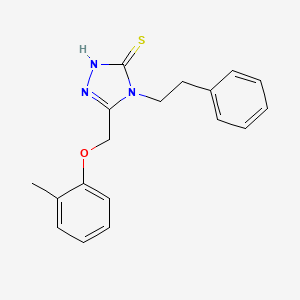 molecular formula C18H19N3OS B11763163 4-Phenethyl-5-((o-tolyloxy)methyl)-4H-1,2,4-triazole-3-thiol 