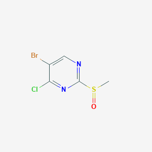 molecular formula C5H4BrClN2OS B11763173 5-Bromo-4-chloro-2-(methylsulfinyl)pyrimidine 