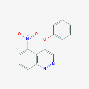 molecular formula C14H9N3O3 B11763219 5-Nitro-4-phenoxycinnoline 