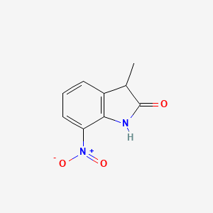 molecular formula C9H8N2O3 B11763309 3-Methyl-7-nitro-2,3-dihydro-1H-indol-2-one 