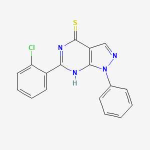 molecular formula C17H11ClN4S B11763316 6-(2-Chlorophenyl)-1-phenyl-1H-pyrazolo[3,4-d]pyrimidine-4-thiol 