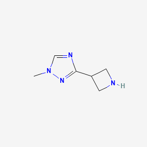 molecular formula C6H10N4 B11763419 3-(Azetidin-3-yl)-1-methyl-1H-1,2,4-triazole 