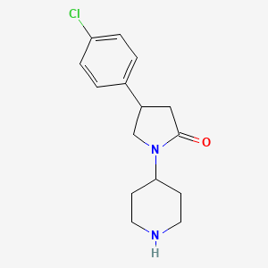 molecular formula C15H19ClN2O B11763435 4-(4-Chlorophenyl)-1-(piperidin-4-yl)pyrrolidin-2-one 