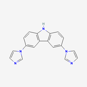 molecular formula C18H13N5 B11763443 3,6-Di(1H-imidazol-1-yl)-9H-carbazole 