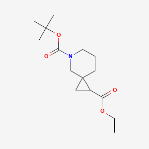 molecular formula C15H25NO4 B11763459 5-tert-Butyl 1-ethyl 5-azaspiro[2.5]octane-1,5-dicarboxylate 