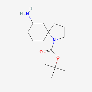 molecular formula C14H26N2O2 B11763463 tert-Butyl 7-amino-1-azaspiro[4.5]decane-1-carboxylate 