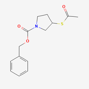 molecular formula C14H17NO3S B11763474 1-Cbz-3-Acetylsulfanyl-pyrrolidine CAS No. 930299-97-1