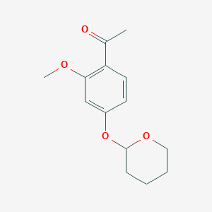 molecular formula C14H18O4 B11763500 1-(2-Methoxy-4-((tetrahydro-2H-pyran-2-yl)oxy)phenyl)ethan-1-one 