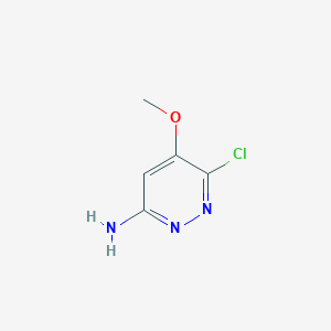 molecular formula C5H6ClN3O B11763508 6-Chloro-5-methoxypyridazin-3-amine 