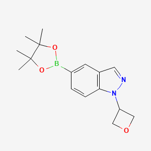 molecular formula C16H21BN2O3 B11763509 1-(oxetan-3-yl)-5-(4,4,5,5-tetramethyl-1,3,2-dioxaborolan-2-yl)-1H-indazole 