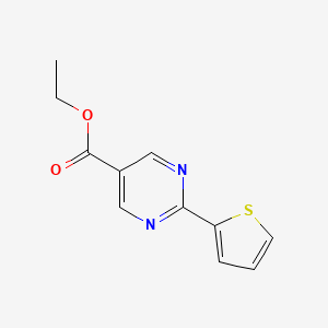 molecular formula C11H10N2O2S B11763515 Ethyl 2-(thiophen-2-YL)pyrimidine-5-carboxylate 