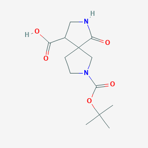 molecular formula C13H20N2O5 B11763527 7-(tert-Butoxycarbonyl)-1-oxo-2,7-diazaspiro[4.4]nonane-4-carboxylic acid 