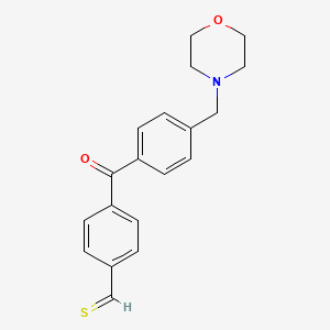 molecular formula C19H19NO2S B11763564 4-[4-(Morpholin-4-ylmethyl)benzoyl]thiobenzaldehyde 