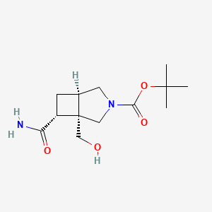 tert-butyl (1S,5R,7R)-7-carbamoyl-1-(hydroxymethyl)-3-azabicyclo[3.2.0]heptane-3-carboxylate