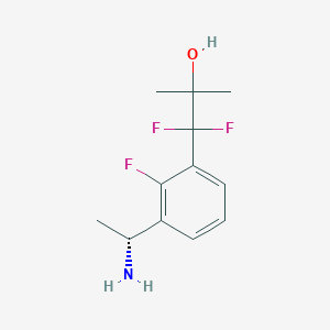 1-{3-[(1R)-1-aminoethyl]-2-fluorophenyl}-1,1-difluoro-2-methylpropan-2-ol