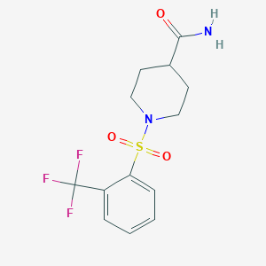 1-((2-(Trifluoromethyl)phenyl)sulfonyl)piperidine-4-carboxamide