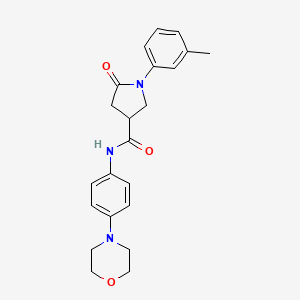 molecular formula C22H25N3O3 B1176436 1-(3-methylphenyl)-N-[4-(4-morpholinyl)phenyl]-5-oxo-3-pyrrolidinecarboxamide 