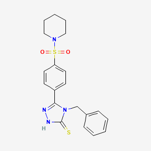 molecular formula C20H22N4O2S2 B11764407 4-Benzyl-5-(4-(piperidin-1-ylsulfonyl)phenyl)-4H-1,2,4-triazole-3-thiol 