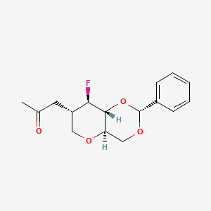 molecular formula C16H19FO4 B11764540 1-((2R,4aR,7S,8R,8aR)-8-Fluoro-2-phenylhexahydropyrano[3,2-d][1,3]dioxin-7-yl)propan-2-one 