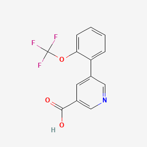 molecular formula C13H8F3NO3 B11764576 5-(2-Trifluoromethoxyphenyl)-nicotinic acid 