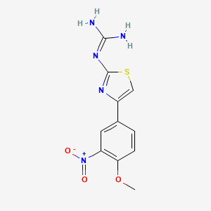 molecular formula C11H11N5O3S B11764588 1-(4-(4-Methoxy-3-nitrophenyl)thiazol-2-yl)guanidine CAS No. 88540-92-5