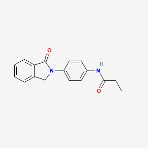 molecular formula C18H18N2O2 B1176474 N-[4-(1-oxo-1,3-dihydro-2H-isoindol-2-yl)phenyl]butanamide 