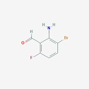 molecular formula C7H5BrFNO B11764767 2-Amino-3-bromo-6-fluorobenzaldehyde 