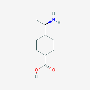 molecular formula C9H17NO2 B11764819 trans-4-((R)-1-Aminoethyl)cyclohexane-1-carboxylic acid 