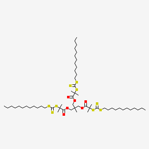 molecular formula C56H102O6S9 B11764823 3-[(2-{[(Dodecylsulfanyl)methanethioyl]sulfanyl}-2-methylpropanoyl)oxy]-2-{[(2-{[(dodecylsulfanyl)methanethioyl]sulfanyl}-2-methylpropanoyl)oxy]methyl}-2-methylpropyl 2-{[(dodecylsulfanyl)methanethioyl]sulfanyl}-2-methylpropanoate 