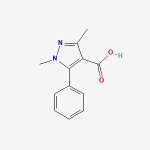 molecular formula C12H12N2O2 B11764828 1,3-Dimethyl-5-phenyl-1H-pyrazole-4-carboxylic acid 