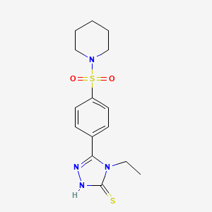 4-Ethyl-5-(4-(piperidin-1-ylsulfonyl)phenyl)-4H-1,2,4-triazole-3-thiol