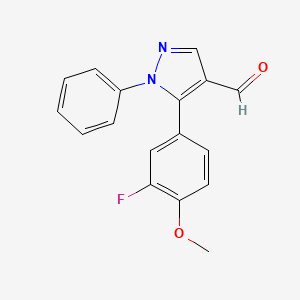 5-(3-Fluoro-4-methoxyphenyl)-1-phenyl-1H-pyrazole-4-carbaldehyde