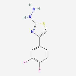 molecular formula C9H7F2N3S B11764890 4-(3,4-Difluorophenyl)-2-hydrazinylthiazole 