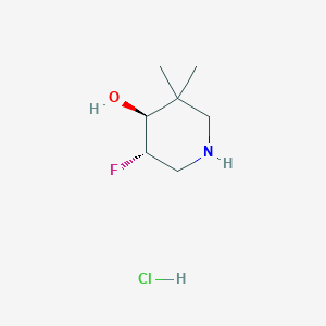 (4S,5S)-5-fluoro-3,3-dimethylpiperidin-4-ol;hydrochloride