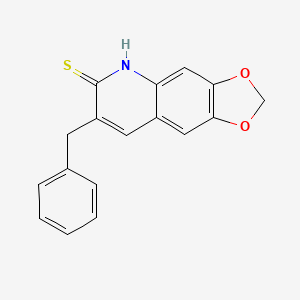 molecular formula C17H13NO2S B11764918 7-Benzyl-[1,3]dioxolo[4,5-g]quinoline-6-thiol 