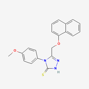 molecular formula C20H17N3O2S B11765021 4-(4-Methoxyphenyl)-5-((naphthalen-1-yloxy)methyl)-4H-1,2,4-triazole-3-thiol 