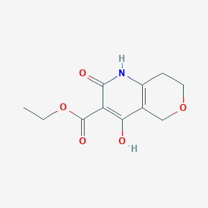 molecular formula C11H13NO5 B11765278 Ethyl 4-hydroxy-2-oxo-1,5,7,8-tetrahydro-2H-pyrano[4,3-b]pyridine-3-carboxylate 