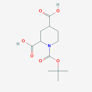 molecular formula C12H19NO6 B11765462 1-(tert-Butoxycarbonyl)piperidine-2,4-dicarboxylic acid 