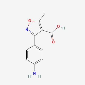 molecular formula C11H10N2O3 B11765535 3-(4-Aminophenyl)-5-methylisoxazole-4-carboxylic acid 