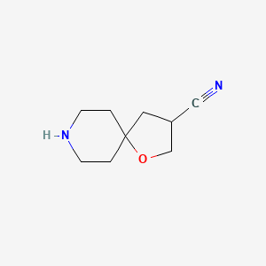 molecular formula C9H14N2O B11765547 1-Oxa-8-azaspiro[4.5]decane-3-carbonitrile 