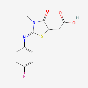 2-(2-((4-Fluorophenyl)imino)-3-methyl-4-oxothiazolidin-5-yl)acetic acid