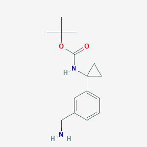 molecular formula C15H22N2O2 B11765751 tert-Butyl (1-(3-(aminomethyl)phenyl)cyclopropyl)carbamate 